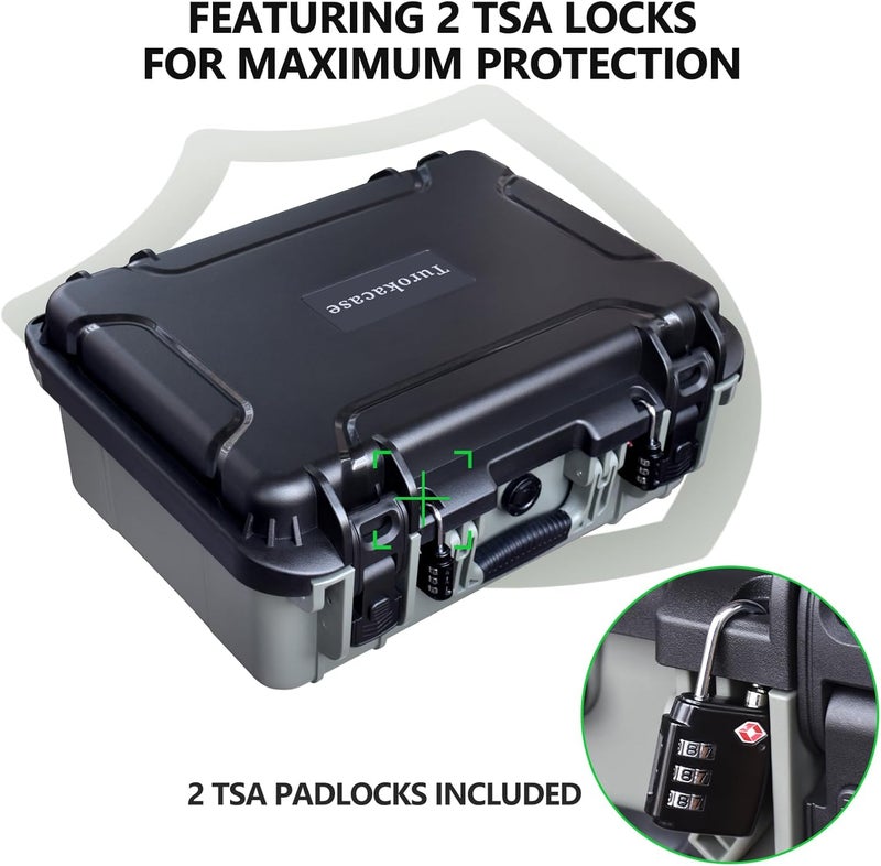 Turokacase TSA Approved Pistol Gun Case for Multiple Handguns – Hard Shell Waterproof & Dustproof Travel Case with Pre-Cut Foam and 2 TSA Locks for Range & Safe Storage - Image 4